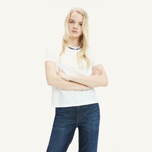 Tommy Hilfiger dámské bílé tričko Branded - XS (YA2)